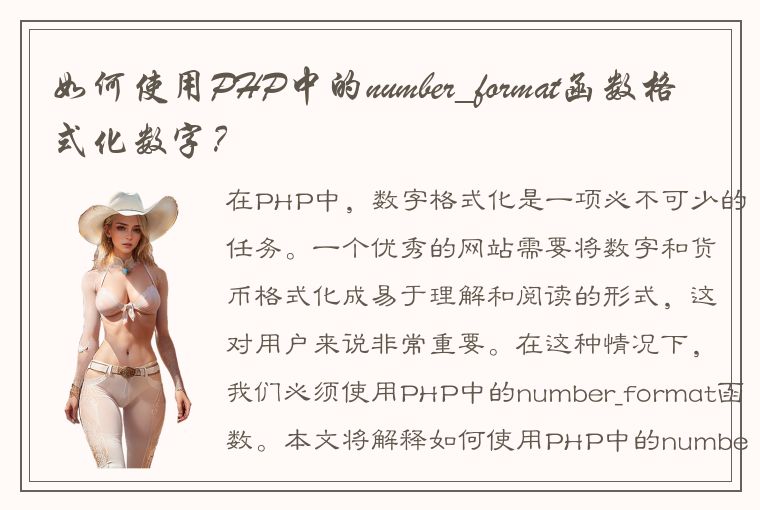 如何使用PHP中的number_format函数格式化数字？