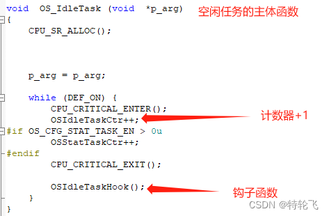 uCOSIII实时操作系统 六 内部任务（空闲函数）