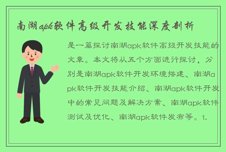 南湖apk软件高级开发技能深度剖析