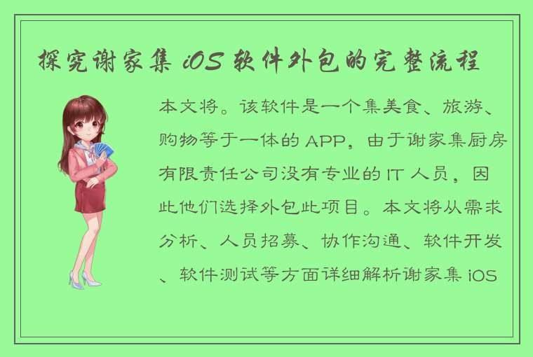 探究谢家集 iOS 软件外包的完整流程